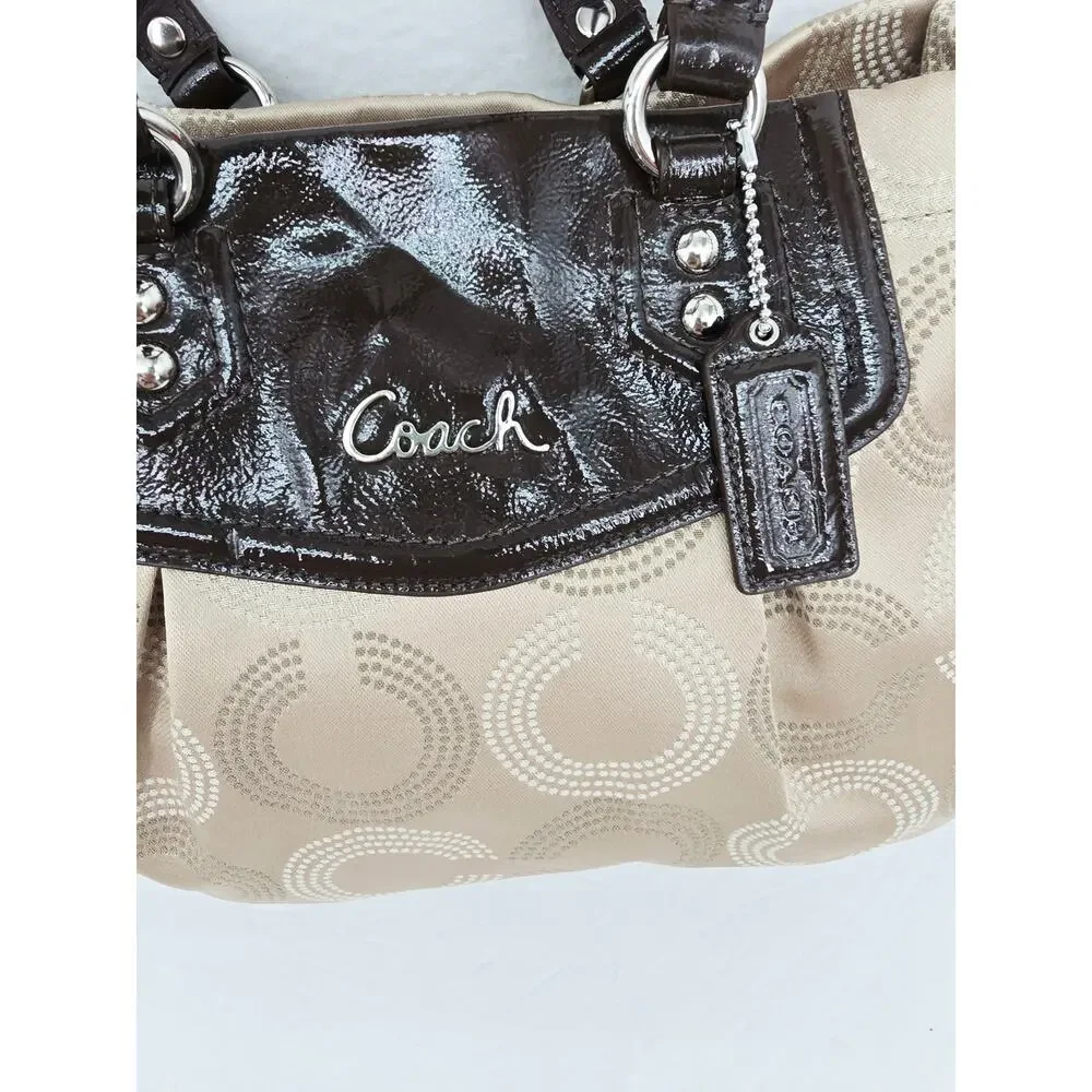 Coach Ashley Signature Shoulder Bag Purse Gold